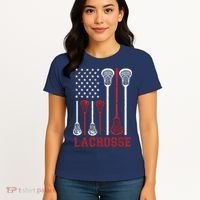Lacrosse American Flag LAX Lacrosse Apparel Lacrosse Player Women's T-Shirt thumb 4