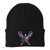 Lacrosse American Flag Lax Helmet Sticks 4th Of July Men Beanie thumb 0