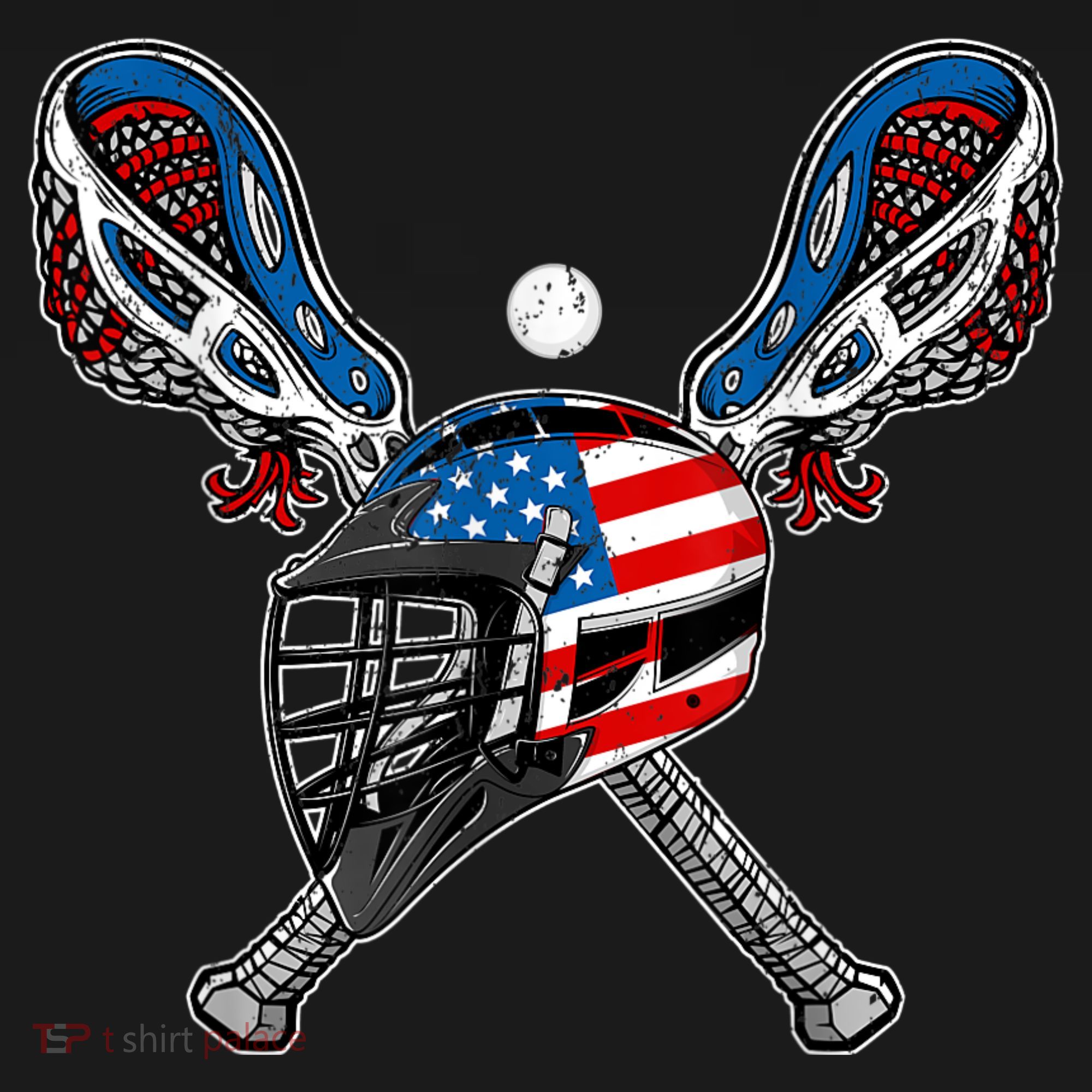 Lacrosse American Flag Lax Helmet Sticks 4th Of July Men Women's Hoodie
