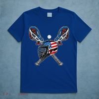 Lacrosse American Flag Lax Helmet Sticks 4th Of July Men T-Shirt thumb 5