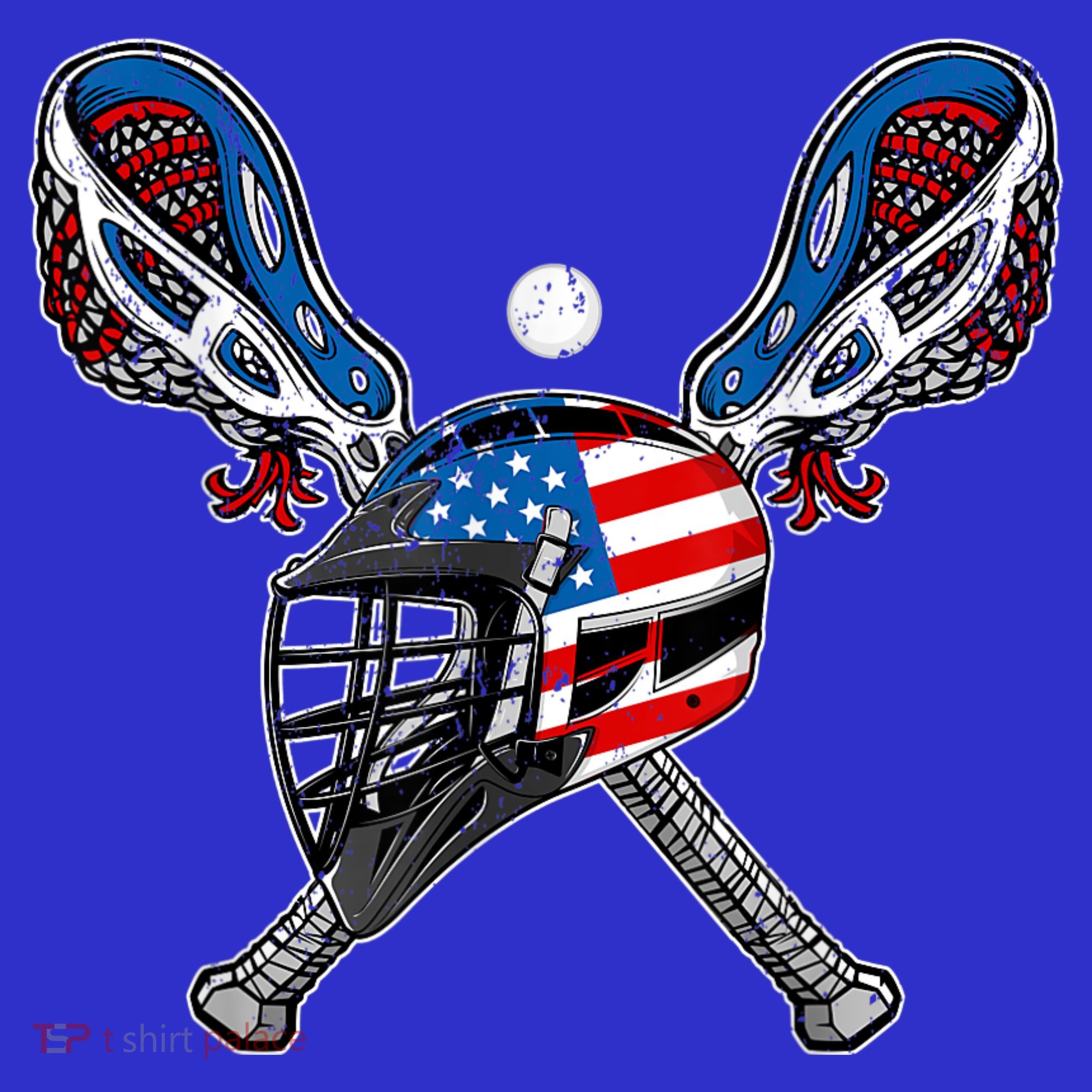 Lacrosse American Flag Lax Helmet Sticks 4th Of July Men T-Shirt