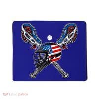 Lacrosse American Flag Lax Helmet Sticks 4th Of July Men Mousepad thumb 0