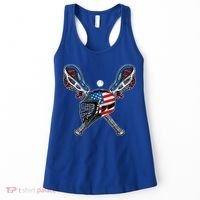 Lacrosse American Flag Lax Helmet Sticks 4th Of July Men Women's Tank Top thumb 0