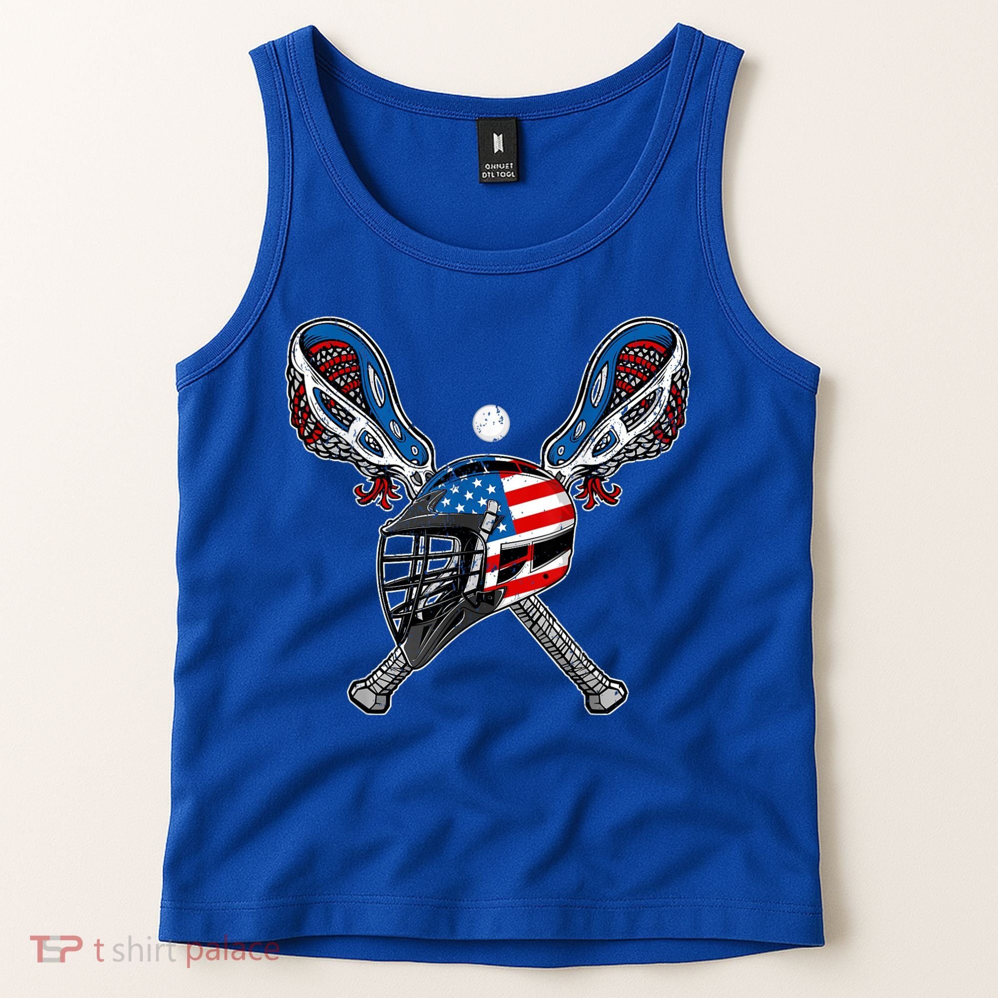 Lacrosse American Flag Lax Helmet Sticks 4th Of July Men Tank Top