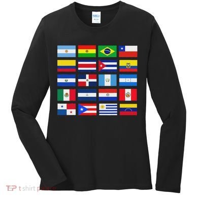 Latin American Flags Hispanic Heritage Month Women's Long Sleeve Shirt