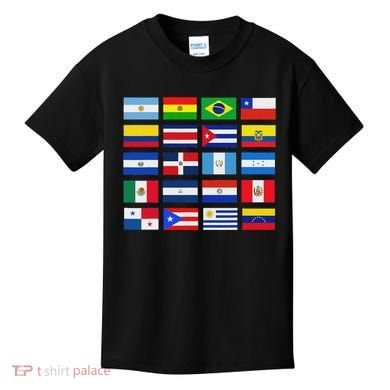 Latin American Flags Hispanic Heritage Month Kids T-Shirt