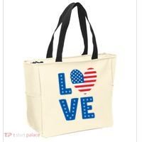 Love American Flag Heart 4th Of July Tote Bag thumb 2
