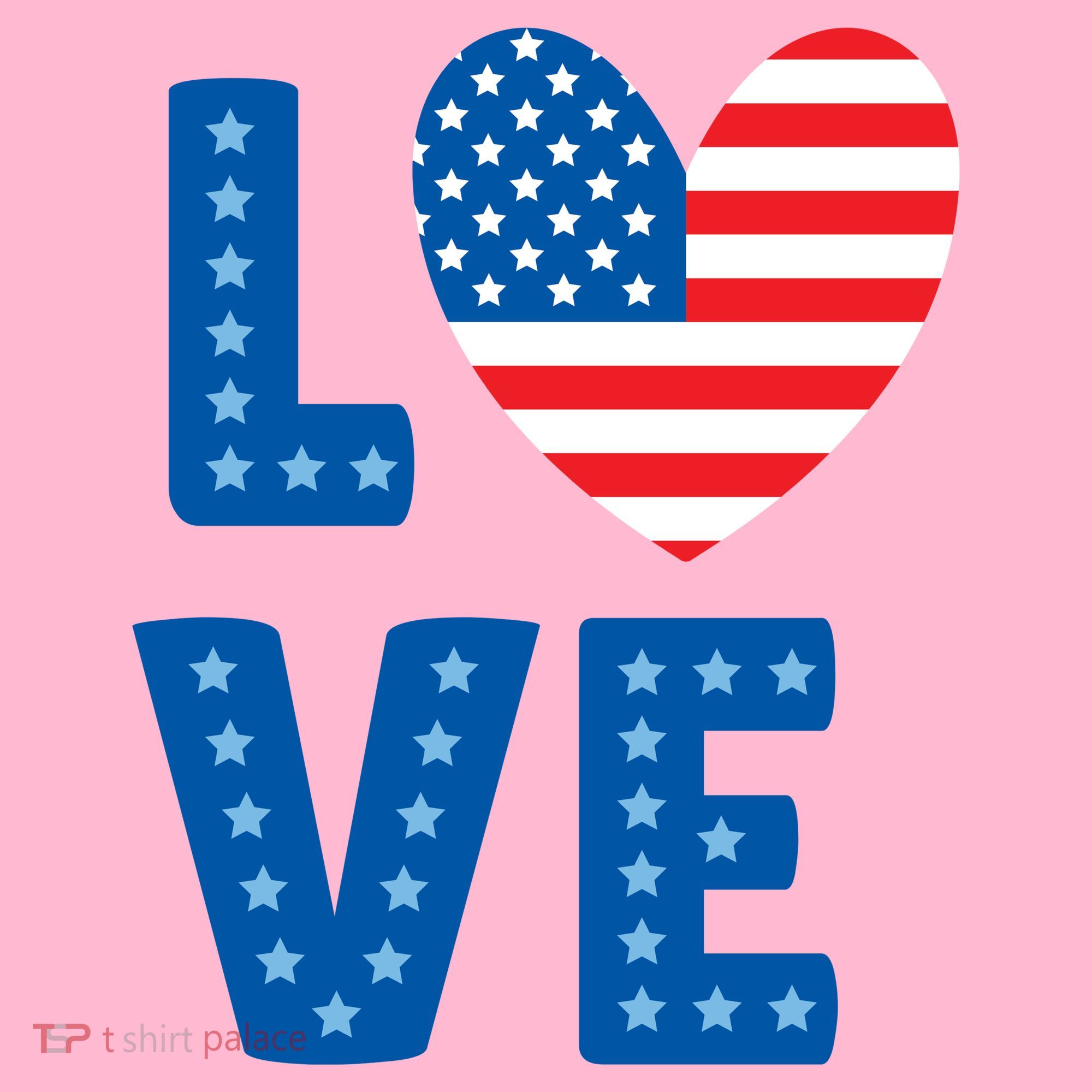 Love American Flag Heart 4th Of July Coaster