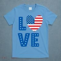 Love American Flag Heart 4th Of July T-Shirt thumb 4
