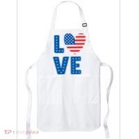 Love American Flag Heart 4th Of July Apron thumb 0