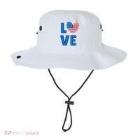 Love American Flag Heart 4th Of July Bucket Hat thumb 0