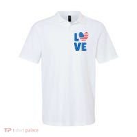 Love American Flag Heart 4th Of July Polo thumb 0