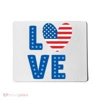 Love American Flag Heart 4th Of July Mousepad thumb 0