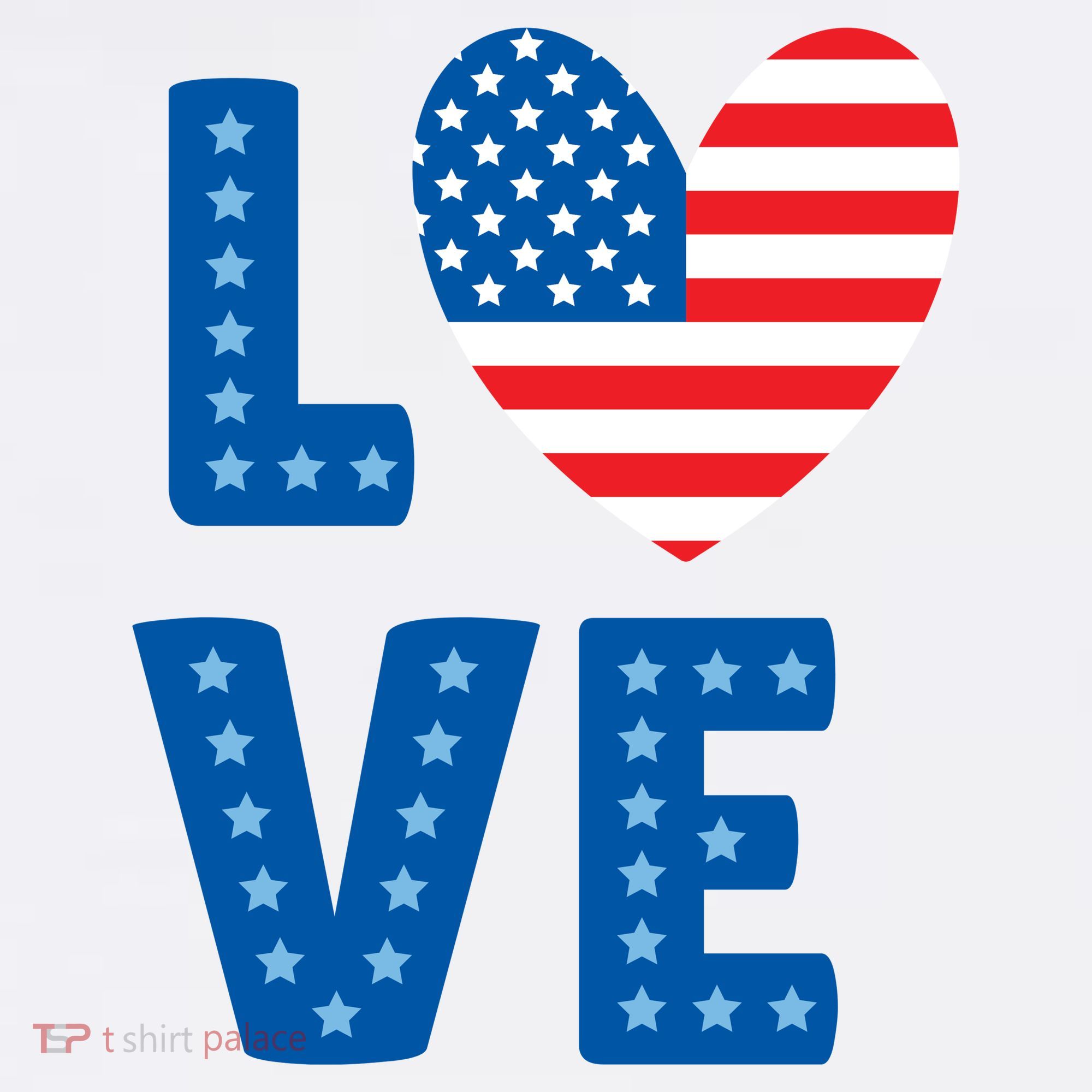 Love American Flag Heart 4th Of July Mousepad