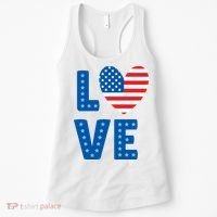Love American Flag Heart 4th Of July Women's Tank Top thumb 0