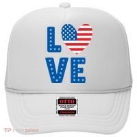 Love American Flag Heart 4th Of July Hat thumb 0