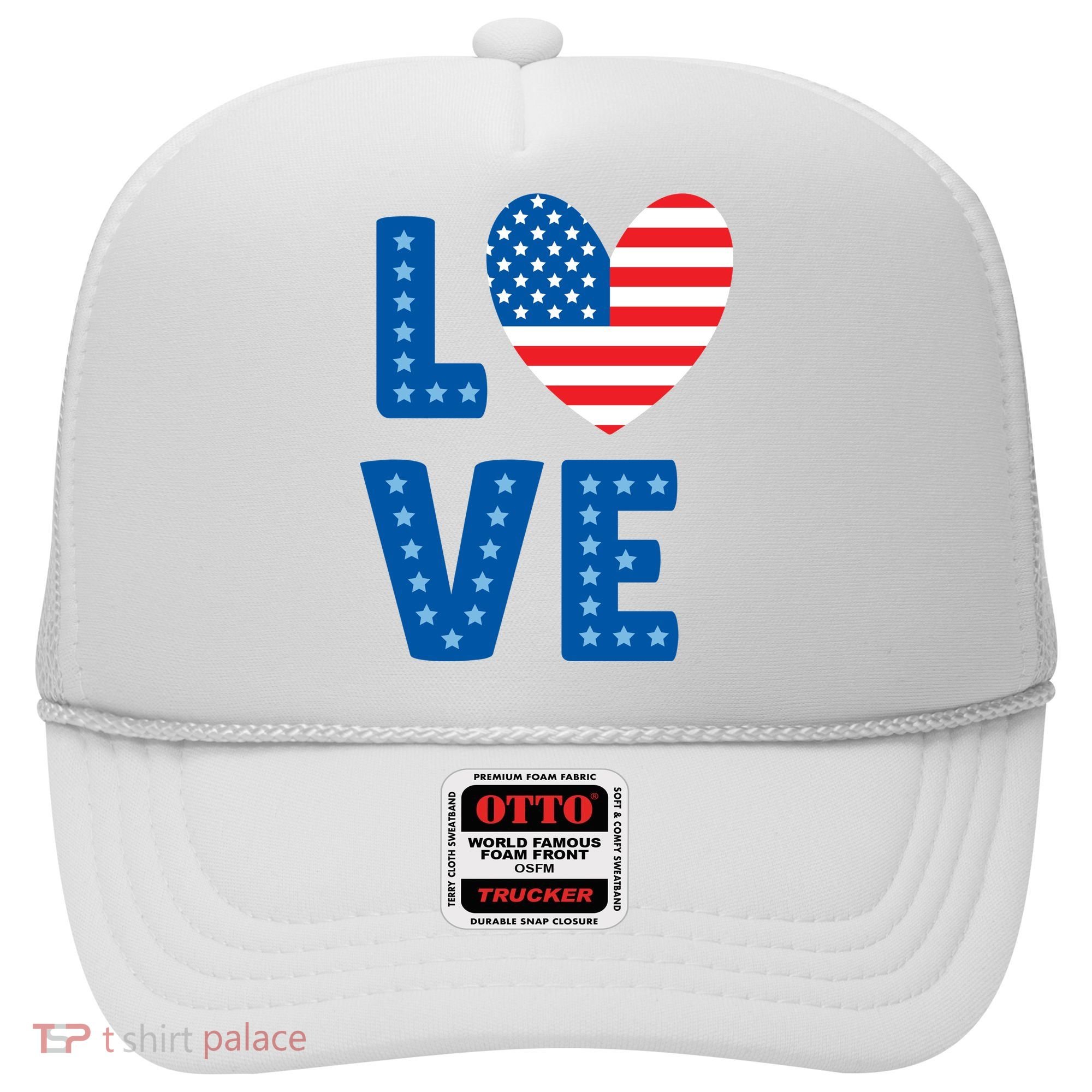 Love American Flag Heart 4th Of July Hat