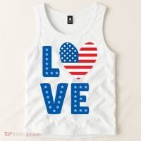 Love American Flag Heart 4th Of July Tank Top thumb 2