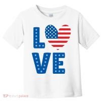 Love American Flag Heart 4th Of July Toddler T-Shirt thumb 0