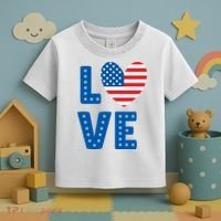Love American Flag Heart 4th Of July Toddler T-Shirt thumb 3