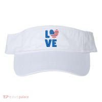 Love American Flag Heart 4th Of July Visor thumb 0