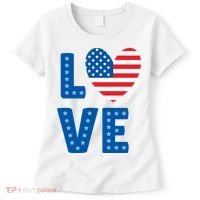 Love American Flag Heart 4th Of July Women's T-Shirt thumb 0