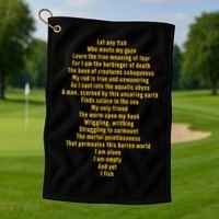 Let Any Fish Who Meets My Gaze Golf Towel thumb 1
