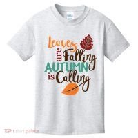 Leaves Are Falling Autumn Is Calling Kids T-Shirt thumb 0
