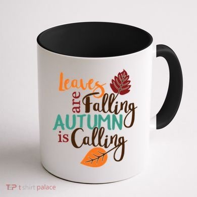 Leaves Are Falling Autumn Is Calling Coffee Mug back