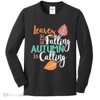Leaves Are Falling Autumn Is Calling Kids Long Sleeve Shirt thumb 0