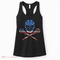 Lacrosse American Flag Lax Helmet Sticks 4th Of July Gifts Women's Tank Top thumb 0