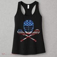 Lacrosse American Flag Lax Helmet Sticks 4th Of July Gifts Women's Tank Top thumb 3