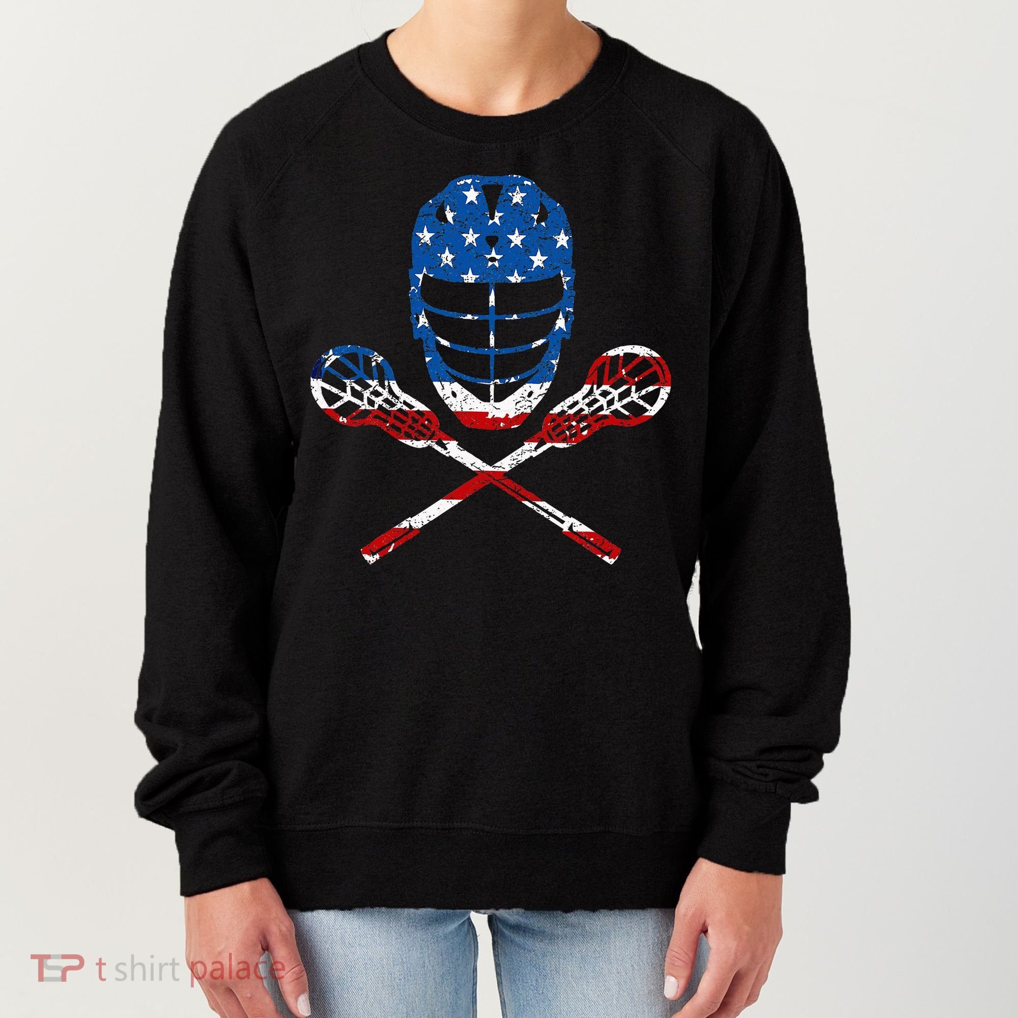 Lacrosse American Flag Lax Helmet Sticks Women's Sweatshirt