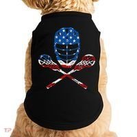 Lacrosse American Flag Lax Helmet Sticks Doggie Tank thumb 0