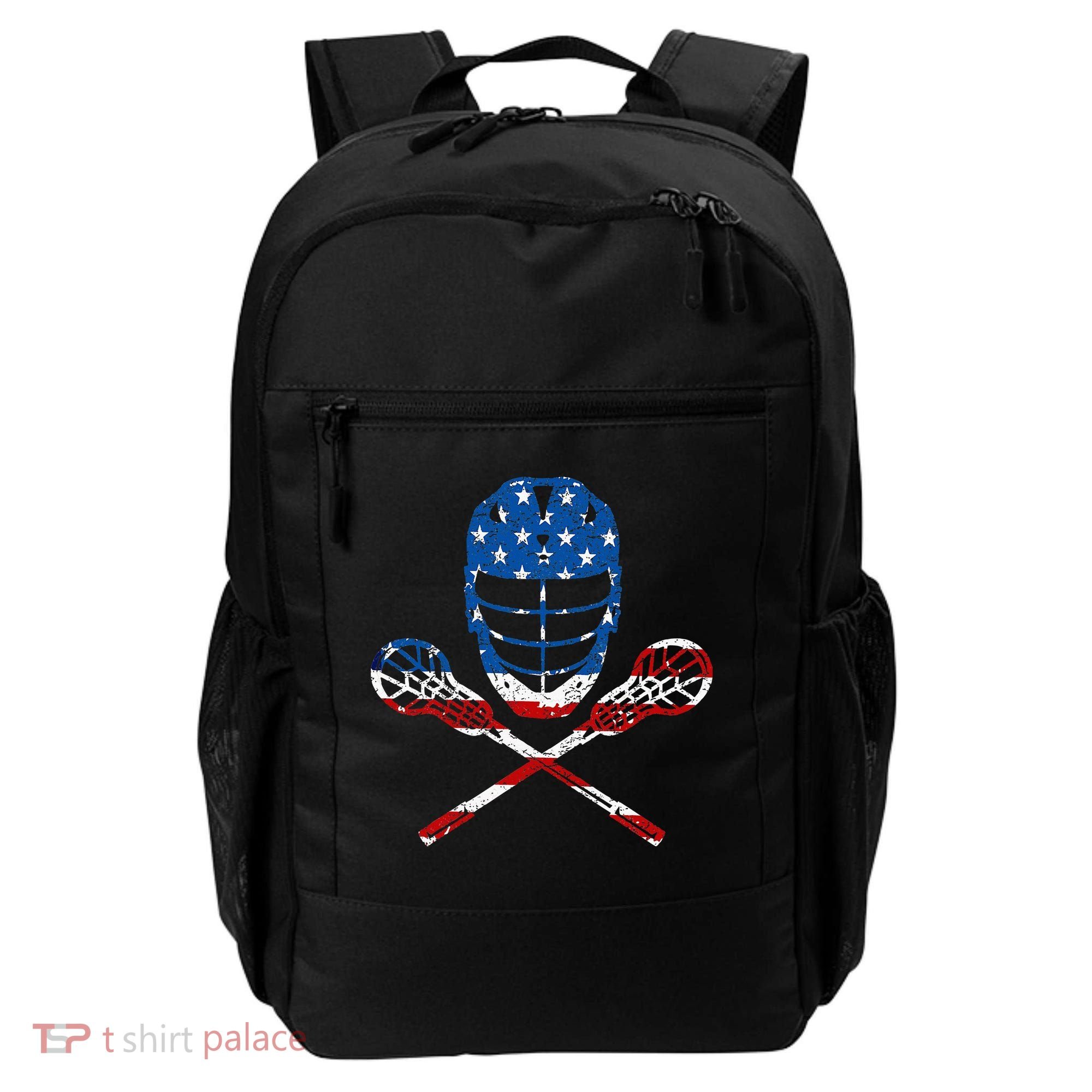 Lacrosse American Flag Lax Helmet Sticks Backpack