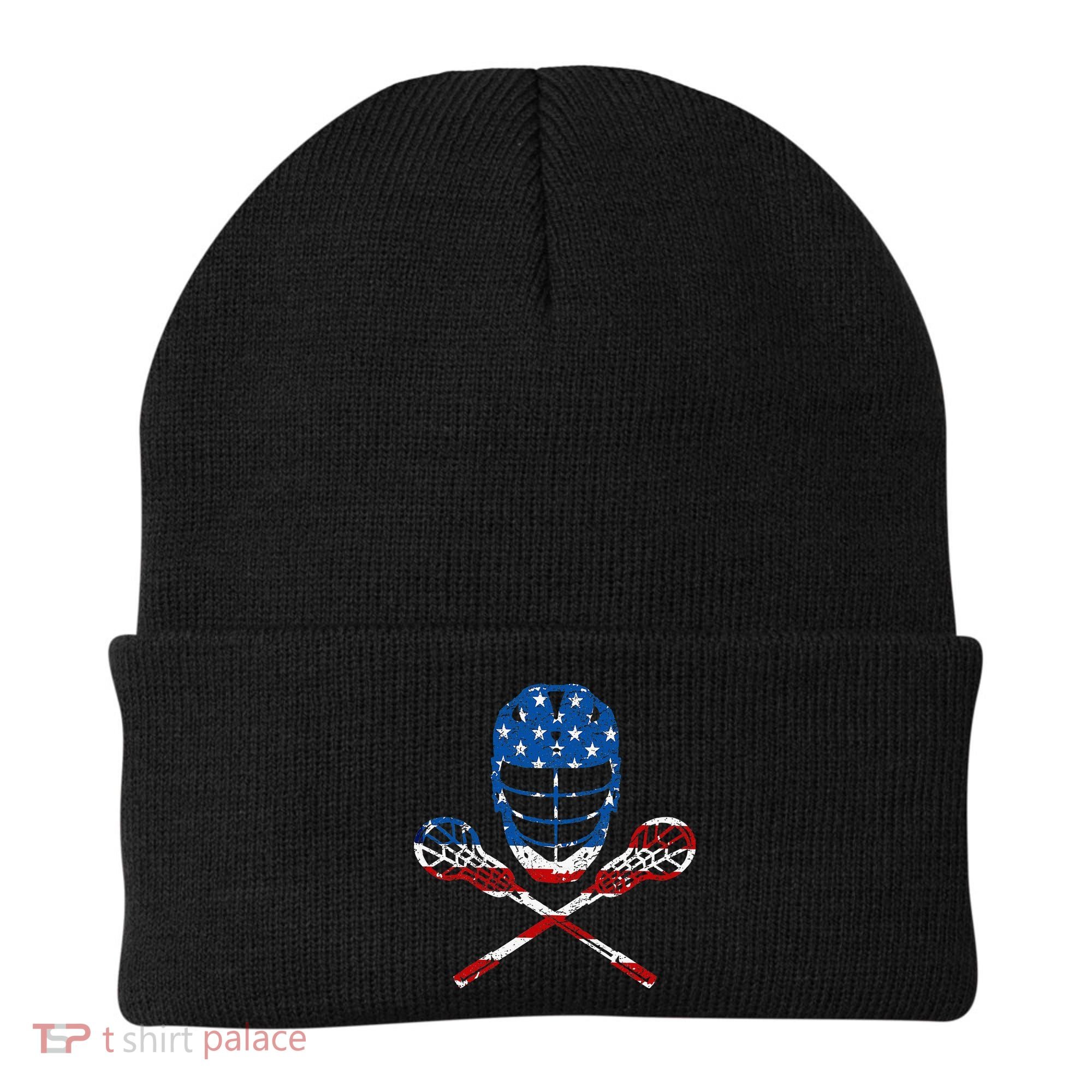 Lacrosse American Flag Lax Helmet Sticks Beanie