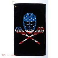 Lacrosse American Flag Lax Helmet Sticks Golf Towel thumb 0