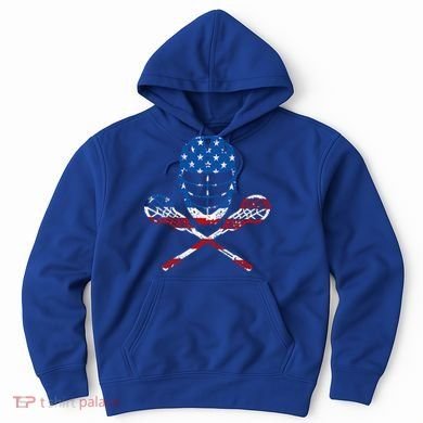 Lacrosse American Flag Lax Helmet Sticks Hoodie