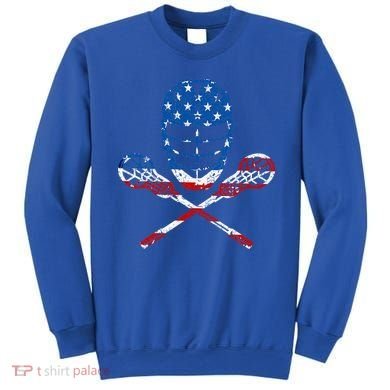 Lacrosse American Flag Lax Helmet Sticks Sweatshirt