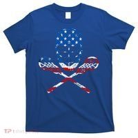 Lacrosse American Flag Lax Helmet Sticks T-Shirt thumb 0