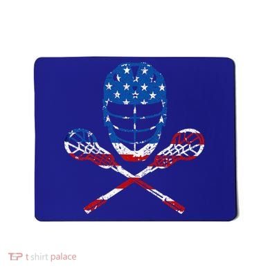 Lacrosse American Flag Lax Helmet Sticks Mousepad