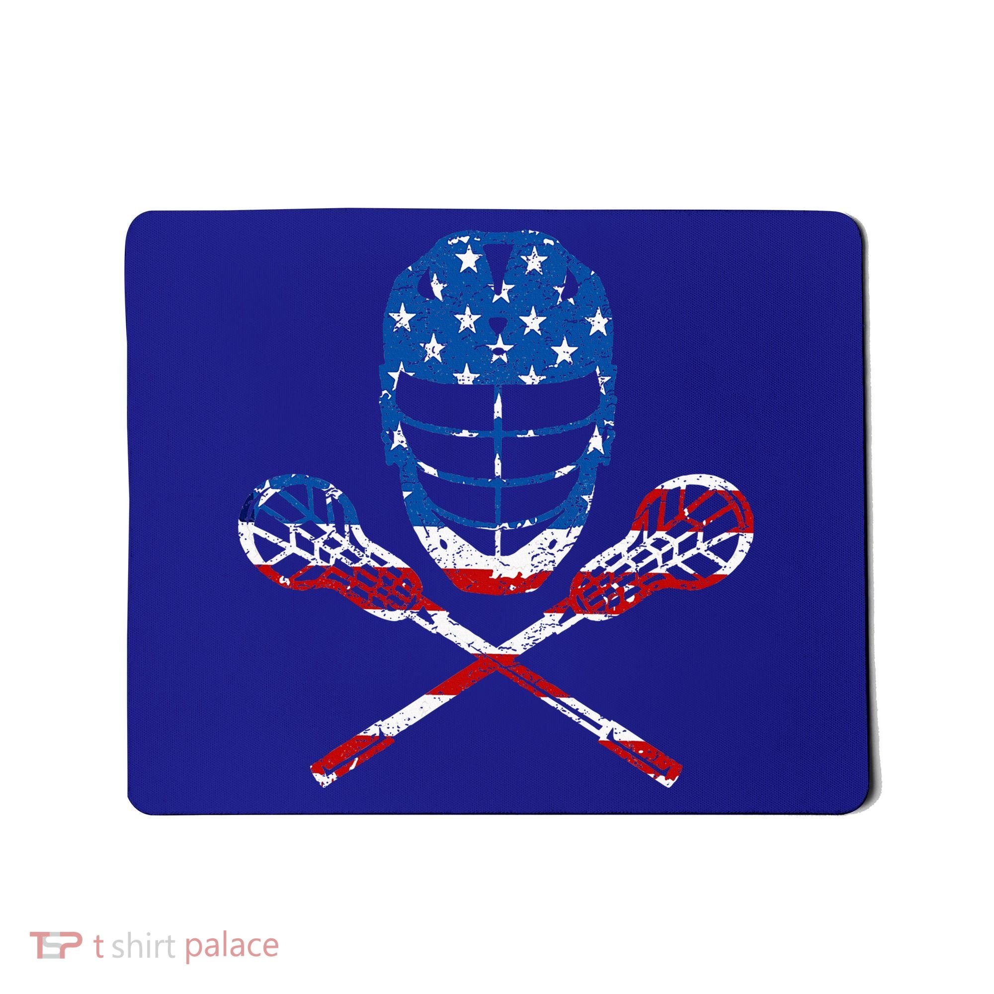 Lacrosse American Flag Lax Helmet Sticks Mousepad