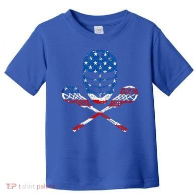 Lacrosse American Flag Lax Helmet Sticks Toddler T-Shirt