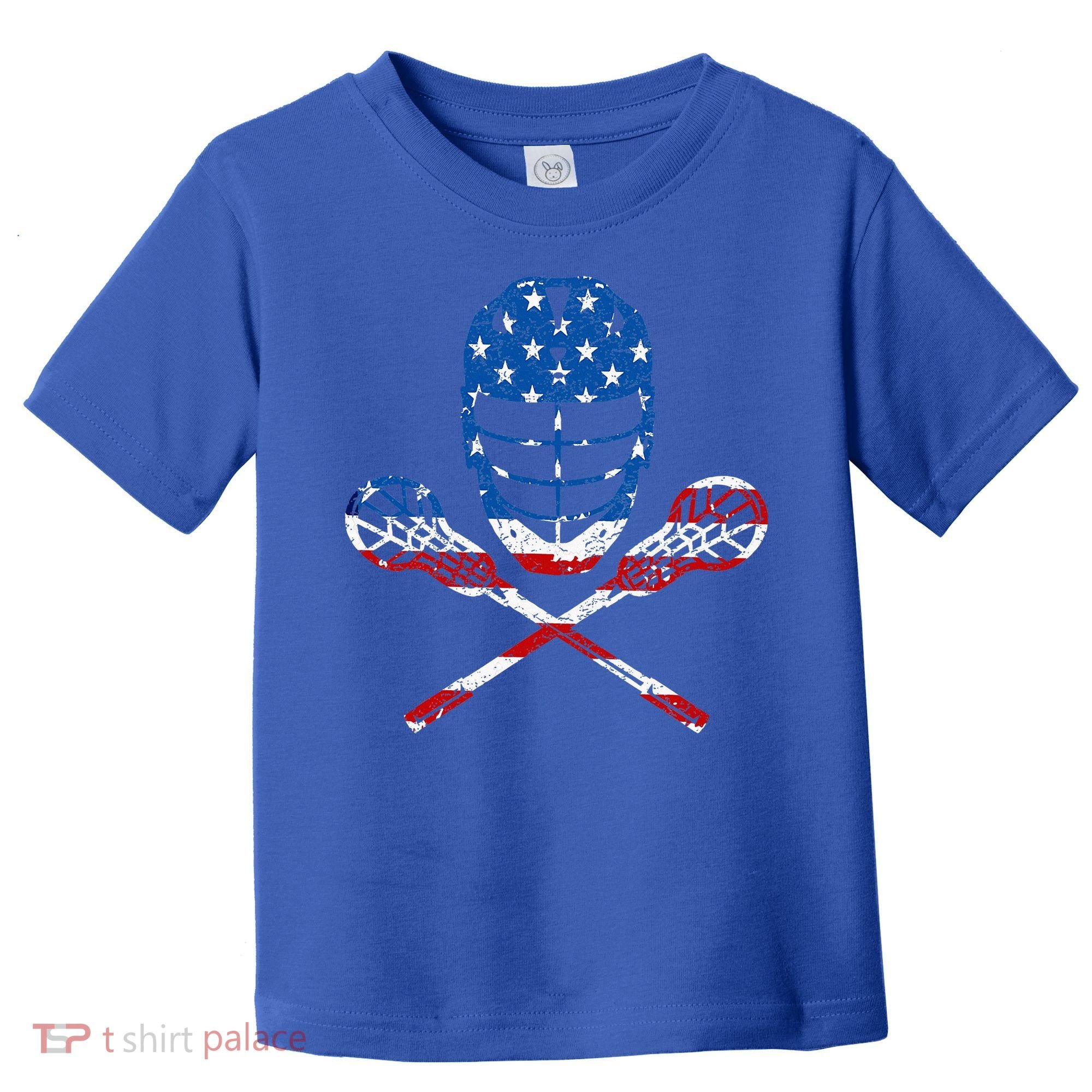 Lacrosse American Flag Lax Helmet Sticks Toddler T-Shirt