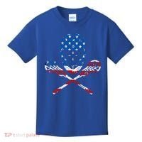 Lacrosse American Flag Lax Helmet Sticks Kids T-Shirt thumb 0