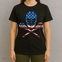 Lacrosse American Flag Lax Helmet Sticks 4th Of July Gifts T-Shirt thumb 4