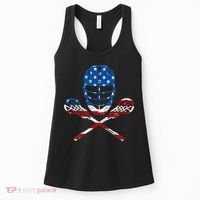 Lacrosse American Flag Lax Helmet Sticks 4th Of July Gifts Women's Tank Top thumb 0