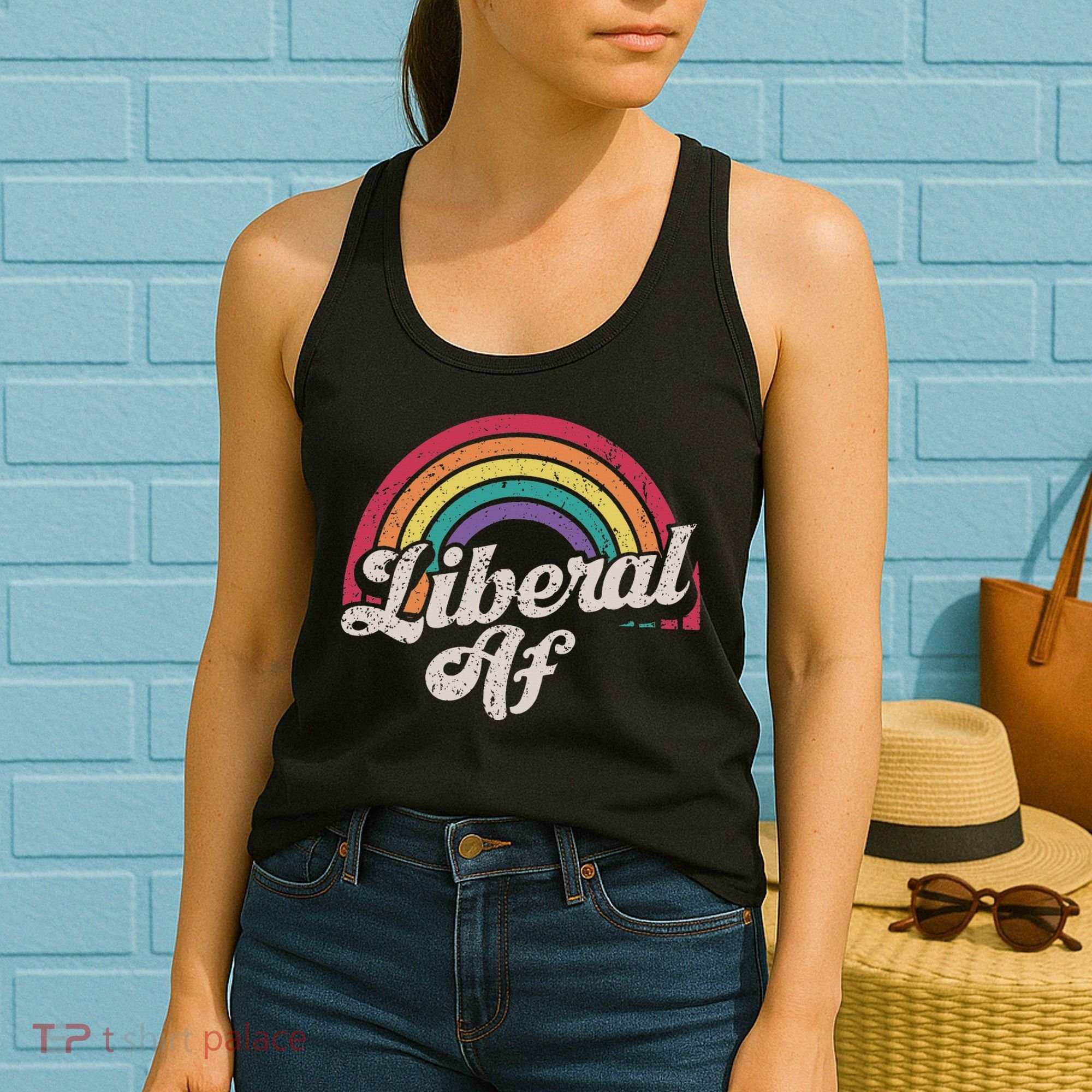 Liberal Af Funny Political Democrat Democratic Party Woke Women's Tank Top