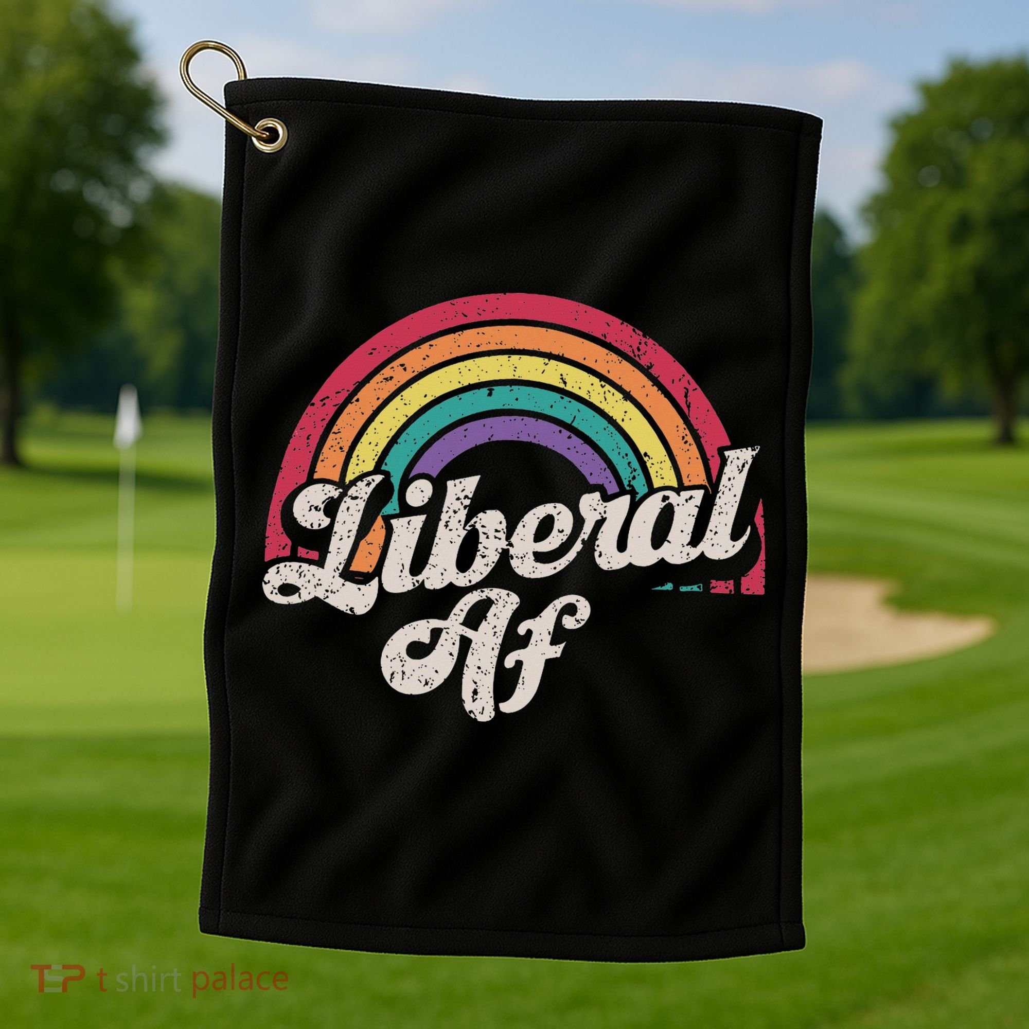 Liberal Af Funny Political Democrat Democratic Party Woke Golf Towel