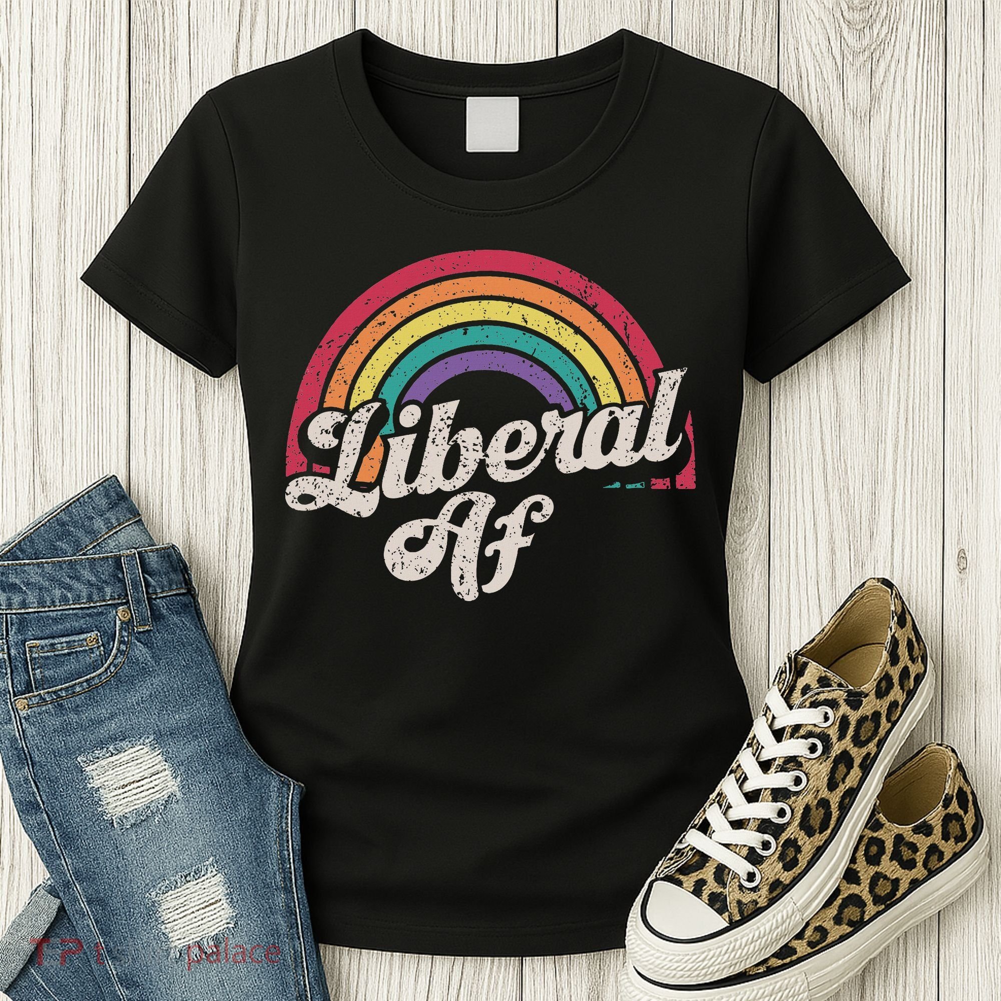 Liberal Af Funny Political Democrat Democratic Party Woke Women's T-Shirt
